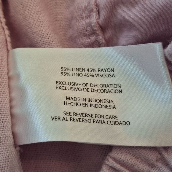 Gap Linen Shorts Winsome Orchid Pink Pull On Drawstring Pockets Relaxed size M - Picture 9 of 12